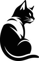 Stylish black and white silhouette of a cat sitting in profile, perfect for logo, branding, or design projects vector