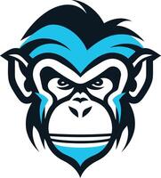 A bold and fierce monkey mascot logo design, perfect for a gaming team, esports organization, or any brand looking for a powerful and memorable visual vector