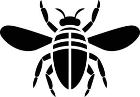 Simple black and white silhouette of a bee, perfect for branding or design projects vector