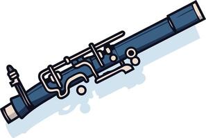A blue clarinet with a stylized design, perfect for musical projects, website graphics, or educational materials vector