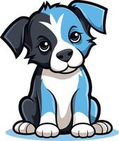 Cute cartoon puppy sitting with a happy expression vector