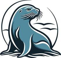 Seal in a Circular Frame vector