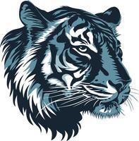 A bold, stylized illustration of a tiger's head, perfect for adding a touch of power and intensity to your designs vector