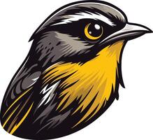 A bold and colorful illustration of a bird's head, perfect for branding, logos, and mascot designs vector