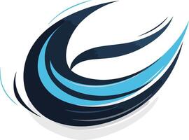 Abstract logo design with dynamic curves and a blue and black color scheme, perfect for tech, business, and branding applications vector
