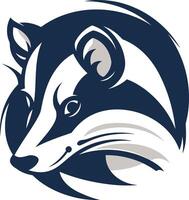 A bold and striking mascot logo featuring a badger's head in a circular frame vector
