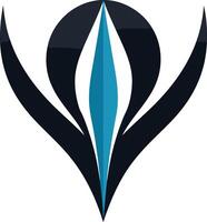 Abstract logo with a blue and black color scheme vector
