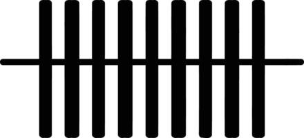 Simple black and white element illustration of a fence or barrier vector