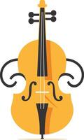 A simple, flat design illustration of a violin, perfect for use in website design, social media graphics, or print materials vector