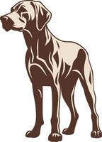 A stylish silhouette of a german shorthaired pointer dog, perfect for use in hunting, pet, or animal related designs vector