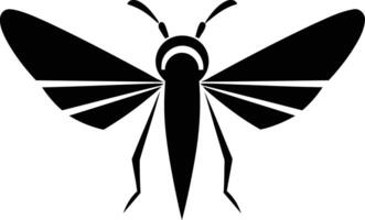 Stylized silhouette of a moth in black vector