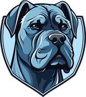 Powerful and bold, this blue bulldog head logo is perfect for a business looking to convey strength and determination vector