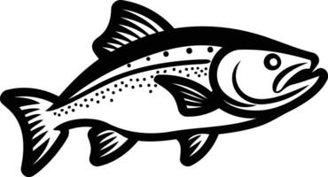 A bold, black and white illustration of a stylized fish, perfect for logos, branding, or any design project needing a strong aquatic feel vector