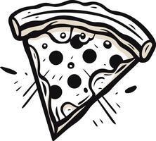 A hand drawn illustration of a pizza slice in a cartoon style, perfect for adding a touch of fun to any design vector