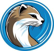 A sleek and stylized illustration of a weasel's head, perfect for branding a business or organization related to nature, wildlife, or animal conservation vector