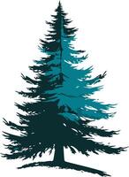 A simple yet elegant silhouette of a pine tree, perfect for nature inspired branding, logos, and website designs vector