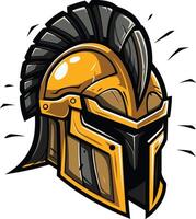 A fierce and imposing spartan helmet, perfect for logos, designs, and branding needing a strong, warrior like image vector
