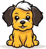 Adorable cartoon puppy with big eyes and a playful expression, perfect for children's books, pet products, or website design vector