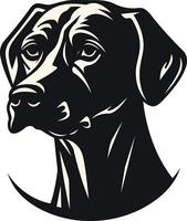 A striking silhouette of a dog's head, perfect for branding, logos, and pet related designs vector