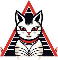 Cat in a Triangle with an Egyptian Theme vector