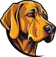 This element illustration depicts the head of a brown and tan hunting dog, possibly a weimaraner or a vizsla vector