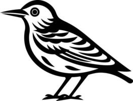 Simple black and white illustration of a bird with a distinctive, stylized design vector