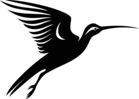 A sleek, stylized silhouette of a hummingbird in flight, perfect for creating a modern and elegant logo vector