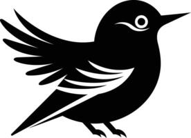 Simple black and white silhouette of a bird in flight, perfect for logo design or branding vector