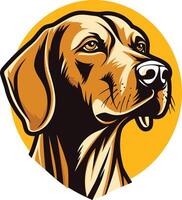 This element illustration depicts a dog's head in profile, looking upwards vector