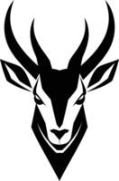 A bold and striking black and white silhouette of an antelope's head, perfect for branding or design projects vector