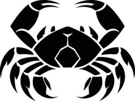 Bold and graphic black and white crab silhouette, perfect for branding, tattoos, or any design project needing a powerful, marine image vector