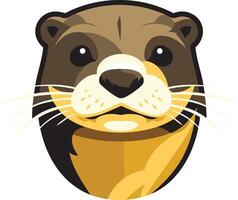 Cute cartoon otter with big eyes and a friendly smile vector