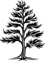 Simple yet striking silhouette of a lone tree, perfect for adding a touch of nature to your design vector