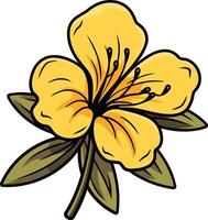 A cheerful, cartoon style yellow flower with green leaves, perfect for adding a touch of nature to your designs vector