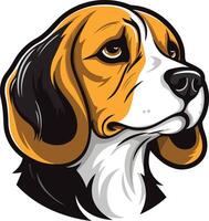 A cute and friendly beagle with big brown eyes, perfect for use in pet related designs, branding, and illustrations vector