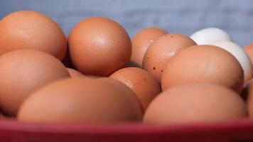 A basket full of eggs sitting on a table video