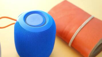 smart speaker and keyboard with copy space on white background video