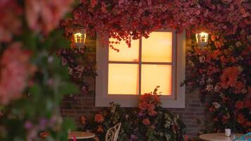 Enjoy the charm of floral decor and soft lighting that create a cozy, inviting setting video