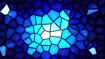 Digital loop animation of fractal crystal hexagon light blue pattern. video