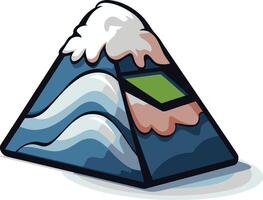 A playful illustration of mount fuji, a popular symbol of japan, with a simplified and stylized design vector