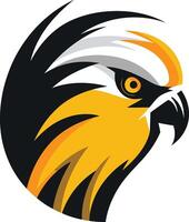Bold and graphic illustration of a hawk's head, perfect for branding, sports teams, or any design project needing a powerful symbol vector
