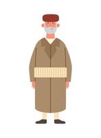 An illustration of an old man in a coat vector