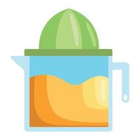 A juice maker with a green and orange slice vector