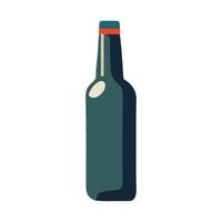 A beer bottle with a red cap on it vector