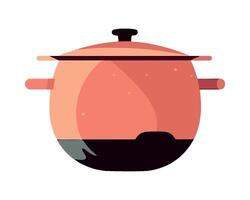 A pot with a lid on a white background vector
