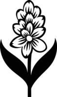 Simple black and white illustration of a flower, perfect for adding a touch of nature to your designs vector