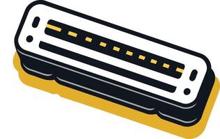 A simple illustration of a harmonica, perfect for music related designs and projects vector