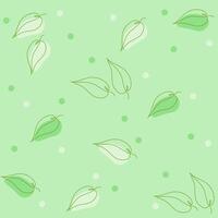 Leaves pattern. Spring leaves, nature motif print. One line stile vector
