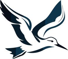 Stylized silhouette of a bird in flight, perfect for logo design, branding, or as a symbol of freedom and travel vector