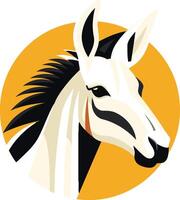 A stylized zebra head in a circle, perfect for branding and logo design vector